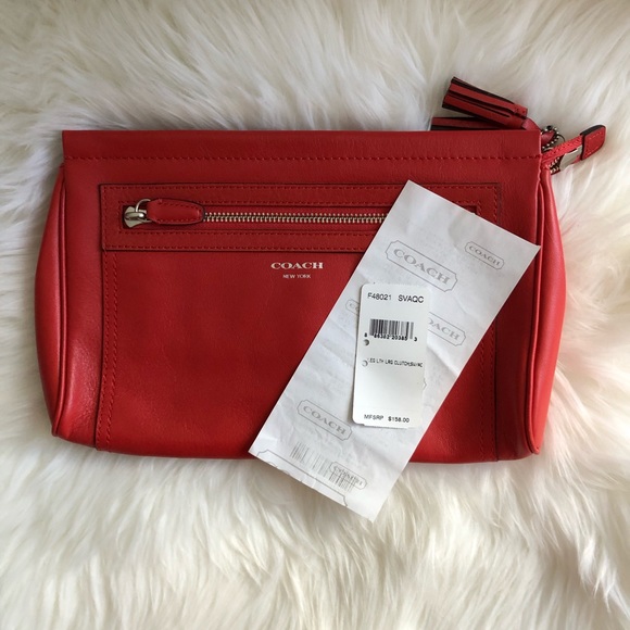 Coach Red Leather Clutch Wristlet - Picture 2 of 8